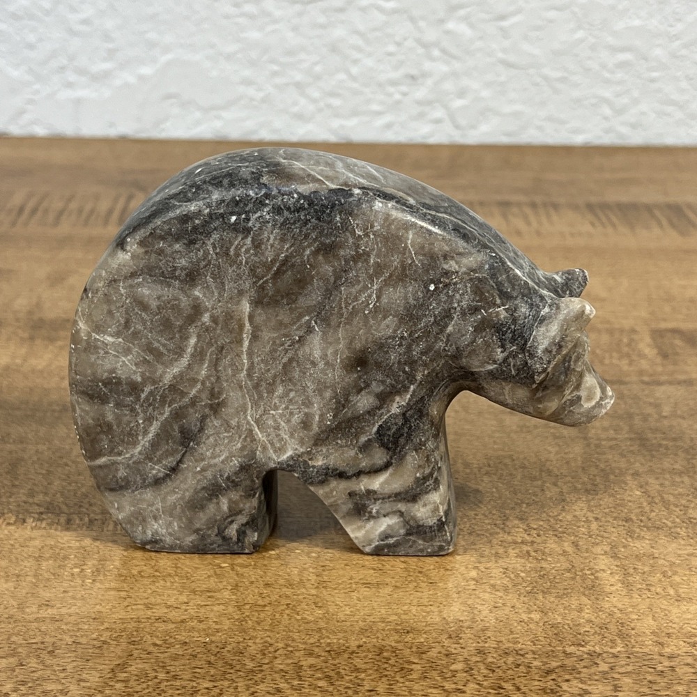Marble Zuni Bear Fetish Marble Stone Figurine - Picture 5 of 12